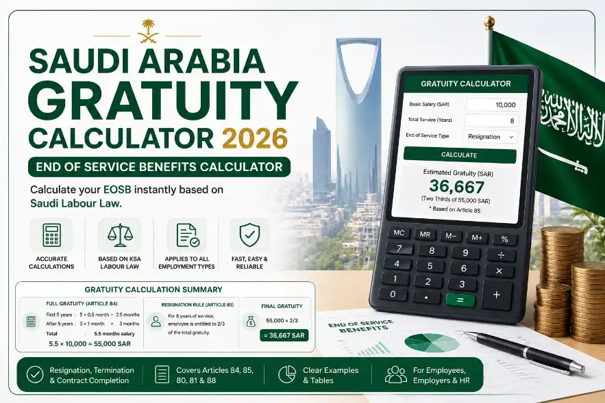 How to use Saudi Arabia gratuity calculator step by step guide to calculate end of service benefits 2026