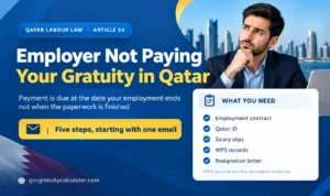 Employer not paying gratuity in Qatar showing the documents needed to file a complaint
